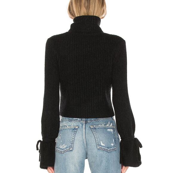 A.L.C ALC Emilie Wool Bell Sleeve Sweater Charcoal Black Size Large - Picture 3 of 10